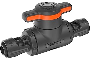 Gardena Micro-Drip-System Control and Shut-Off Valve 13 mm (1/2 inch): Simple Pipe Shut-Off and Continuous Water Flow Control, Accessories for Connecting Pipes and Irrigation Lines (13207-20)