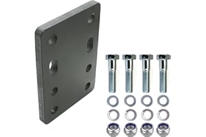 XIMPLIO Universelle Adapterplatte zur Höhenverstellung 4x90 der Anhängerkupplung für 2-Loch 90mm AHK-Bock Flanschkugeln. (4x45 mm mit 4xM16 Schraubenset, für 2 Loch 90mm AHK-Bock)