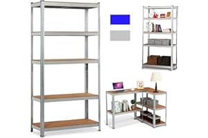 ROYALSWILL Étagère de rangement pour charges lourdes, étagère de cave, étagère de garage, étagère d'atelier, 200 x 100 x 50 cm, charge maximale de 875 kg (175 kg par étagère), étagère en métal galvanisé