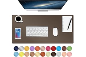 BOUTILON Leather Desk Mat,Desk Pad,Desktop mat,Waterproof Desk Mat for Desktop, Desk Mat for Keyboard and Mouse,Leather Mouse Pad Protector for Office and Home,76 * 36.5cm (M Coffee)