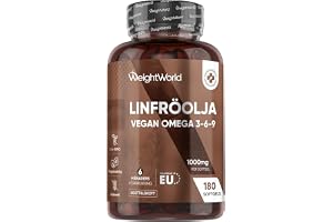 Omega 3 6 9 Veganska Softgels – Tillverkade av linfröolja – 180 veganska softgels – 1000 mg per softgel – 1 per dag – Alfa-linolensyra, linolsyra, oljesyra – Linfröolja – Glutenfri – WeightWorld