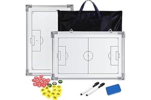 RoseFlower Taktiktafel Fußball, Taktikboard Fussball, Trainermappe Fußball Taktikmappe Fußball mit Marker Stift, Taktiktafel Fussball Magnettafel Soccer Coach Board für die Schulung Spielanalyse