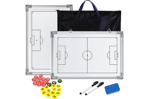 RoseFlower Tableau Football Tactique, Tableau Tactique Football Magnétique, Entraîneur Board avec Stylo Aimants, Tableau Stratégie Portable pour l'entraînement de Football et Les Compétitions
