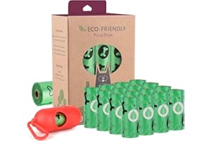 JBBFCAN Dog Poo Bags 240 Green Large Poop bags with Dispenser,Super Strong 100% Leak Proof Poo bags dogs rolls with Corn Starch Compostable