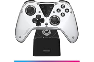 Oniverse Manette sans fil compatible Switch OLED Lite PC ANDROID iOS, Dock de charge, Vibrations réglables, boutons macro, mode Turbo, Wake up, Gyroscope 6 axes, Astralite (Eridani White/Blanche)