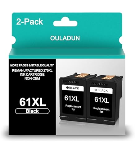 Relcolor Remanufactured HP 61 XL Color Ink Cartridges - 2-Pack Replacement For HP Printers