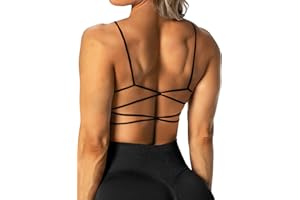 TZLDN Sport BH Rückenfrei Damen Gepolstert Bustier Cross Back Gym Yoga Push up Bra Crop Top Sport Oberteile ohne bügel