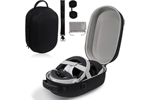 Laazii Étui de Transport pour PS VR2 Protection, Sac de Voyage pour Casque de Jeu PS VR2 et contrôleur avec Protecteur de lentilles et bandoulière, EVA et imperméable léger Case Stockage