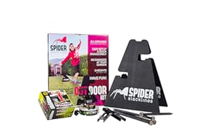 ‎SPIDER SLACKLINE SPIDER SLACKLINE SOS02 - Slacklines Outdoor with Slackline 15 m - Two Mounting Blocks Height Adjustable 30 or 50 or 70 cm, Cannot Be Attached to Trees - Made in Italy - Maximum Adhesion