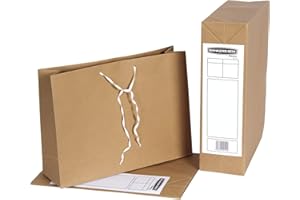 BANKERS BOX 25 Storage Bags - Manila Paper Bag with Handle - 101 x 356 x 254mm - Pack of 25