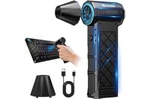 XJUGEZ Aria Compressa Elettrico,4 Velocità Elettrico Rimuovi Polvere,Mini Soffiatore a Batteria Portatile come Bomboletta Aria Compressa,130000RPM Air Duster per PC,Tastiera,Auto -Diamond