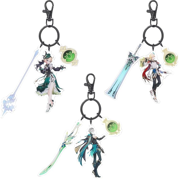 Set Accessoires Genshin Furina Focalors – Collier, Badge, Porte-clés En Alliage Bleu Cristal - 11