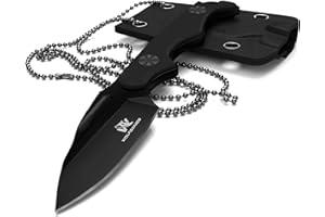 ‎WOLFGANGS ODENWOLF CITO Neck Knife Messer - inklusive Kydex Scheide und Kugel Halskette zum umhängen - Mini Tactical Survival Outdoor Messer für verstecktes tragen (Cito - Schwarz)
