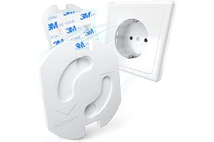 Adlersfeld® Steckdosen Kindersicherung - (10 Stück mit Kleber von 3M) Steckdosenschutz Kindersicherung mit Drehmechanik - Kindersicherung Steckdose - Steckdosensicherung Baby