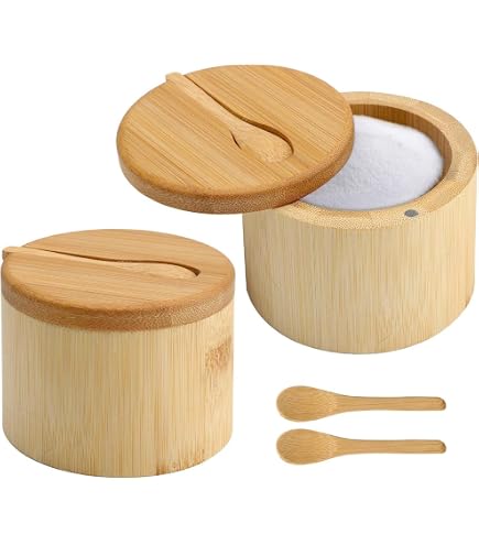 6 Pots à épices Hermétiques Avec Cuillère Et Couvercle Liège – 200 Ml, Design Givré | Pour Sel, épices, Produits Maison