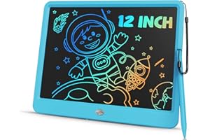 TEKFUN Tablette D'écriture LCD 12 Pouces pour Enfants Adultes, Tablette Dessin Enfant, Ardoise Magique, Tablette Magique Enfant, Cadeaux d'anniversaire NoëL Jouets 3 4 5 6 7 Filles Garçons (Bleu)