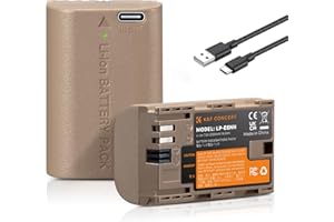 K&F Concept LP-E6NH Battery, 2 Pack Replacement Batteries with USB C 2.5H Fast Charging for Canon R7 R6 R5 EOS 90D/80D/70D/5D Mark II III IV/5DS SR/6D/6D Mark II Cameras, 2250mAh