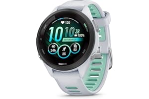 Garmin Forerunner 265S Running Smartwatch, Colorful AMOLED Display, Training Metrics and Recovery Information, Whitestone and Neo Tropic 42mm
