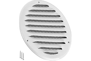 TURvent Ventilationsgaller 125 mm i Metall Vit med Insektsnät – Ventilationsgaller för Vägg och Tak – Luftgaller för Ventilat