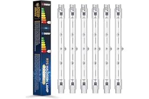 BROTOU 6 Pack 300W 2800K Warm White Eco Halogen R7S Halogen Bulbs, 4480LM, 1500Hrs, Dimmable, 360° Beam Angle, CE & ROHS Approved