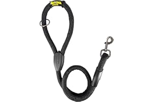 AVANZONA Correa para Perros, Cuerda Gruesa de Nylon para Perros medianos y Grandes. 100cm. Negro