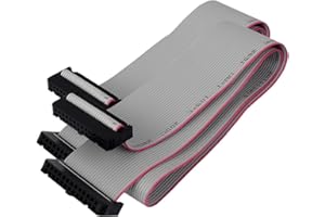 sourcing map 2pcs Cable de cinta plana de 50 cm de 2,54 mm de 26 pines, hembra a hembra extensión PATA IDE