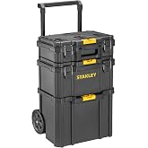 STANLEY STST83319-1 3-in-1 Modular Rolling Tool Box | 3 in 1 portable workshop, sturdy wheels, telescopic handle, load capaci