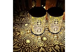 Solarlaterne für Außen, Euakee 2 Stück Laternen für Draußen, IP65 Wasserdicht Metall Solarlampen, Hängend Solar Gartenleuchten für Draußen, Gartendeko, Patio, Baum, Camping, Rasen