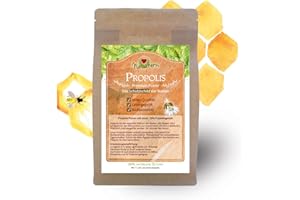 ‎NATURHERZ Naturherz Propolis Pulver - Vitamine: A, B1, B2, B3 und Biotin - Ideal zur Herstellung von Salben, Tinkturen oder Cremes - Premium Lebensmittel-Qualität vom Imker (250 g)