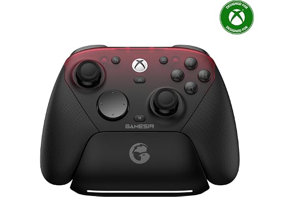GameSir G7 Pro Mando 1000Hz con Estación de Carga para Xbox Series X|S, Xbox One, Windows 10/11 & Android – Joysticks TMR, Gatillos Ajustables & 4 Botones Programables – Shadow Ember