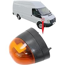 Ultimate Components Pair Of Clear Side Wing Indicator Repeaters For Ford Transit Courier 2014-2023 - Round, Clip-On