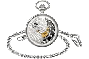 SUPBRO orologio da tasca vintage Orologio stile retro con quadrante rotondo e numeri romani Meccanico aquila