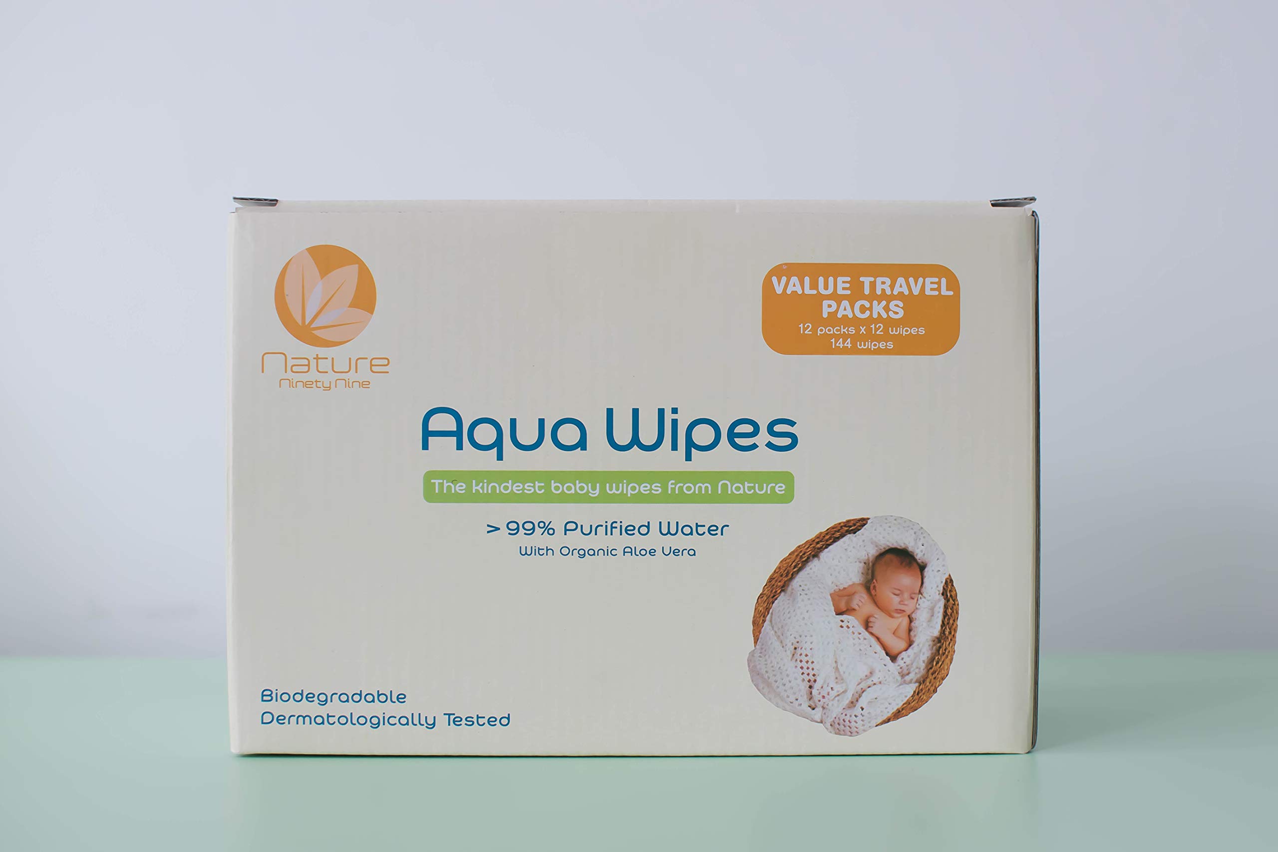 Aqua Wipes Lingettes pour bébés, Nouveauné, (12 x 12 lingettes de