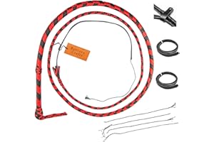 BANTORO CRAFTS Bullwhip in Nylon/Paracord Intrecciato Rosso e Nero con 16 intrecci Belly Whip e Supporto Interno Frusta Hard-Cracking Indiana Jones