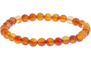 GARAULION Bracelet Cornaline | Pierre Naturelle 6mm | Lithothérapie | Bijoux Perles Homme Femme Couple Idée Cadeau Papa Maman (Cornaline)