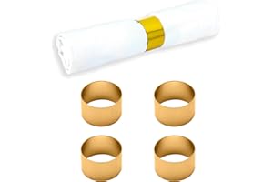 Echtwerk Serviettenring-Set aus Edelstahl, Kreis-design, Serviettenhalter, Serviettenschnallen, Universal, Tischdekoration für Hochzeiten, Ø 4 cm, Gold-Edition, 4 teilig