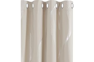 Deconovo Tende Oscuranti Finestre Soggiorno Moderne Termiche Isolanti Stampate con Occhielli 140x290cm Beige Chiaro 2 Pannelli