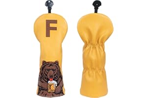 LZFAN Golf Club Head Cover Golf Head Cover Driver Headcover Fairway Wood Headcover Hybrid Club Head Cover(Beer Bear)