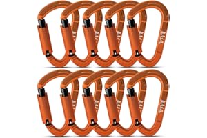 RIGINADO Karabiner Klettern Kletterausrüstung,UIAA-Zertifiziert 25KN Auto Locking Kletterkarabiner Clips für Hängematten, Schaukel, Locking Hundele