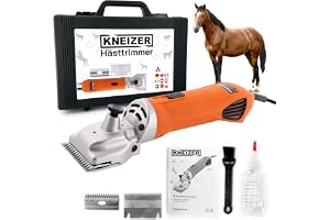 KNEIZER Hästklippmaskin - Häst Clipper - Med utbytbara blad - Tyst och låg vibration - Komfort för hästen - Lämplig för alla päls- och kroppstyper