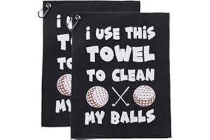 FUIPVGI 2 Piezas Divertida Toalla de Golf, Toalla de Golf, Divertidas Toallas de Golf, Accesorios de Golf con Clip para Bolsa Golf, para golfistas, Aficionado al Golf para Navidad, cumpleaños (Negro)