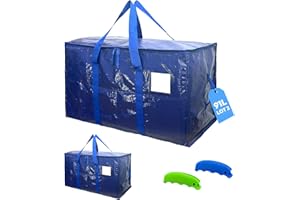 AXAM Sac Déménagement Grand Format 91L XL – Lot de 2 Sacs de Rangement Ultra-Robustes avec Double Fermeture Éclair – Alternative aux Cartons de Déménagement Grand Format et Moving Box