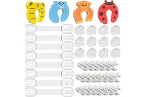 OPPLESIN Protection Sécurite Domestique de Bébé Enfants - Cache Prise Bébé (12 caches+3 clés)+20 Protege Coin de Table+8 Serrures Verrous Loquets de Sécurité Pour Bébé et Enfants+4 Bloque Porte Anti Pincement