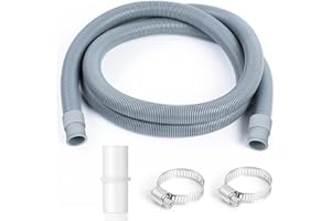 AiQInu Tuyau Vidange Machine a Laver Universel,1 Meter, Rallonge de tuyau d'évacuation, avec raccord de tuyau et colliers