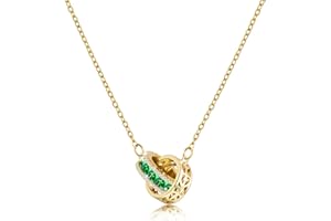 Linawe Collier avec pendentif en pierres précieuses pour femmes, parure de bijoux tendance, chaîne en acier inoxydable, pendentif en cristal et pierre de naissance, disponible en argent, or et or rose