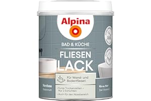Alpina Bad & Küche Fliesen-Lack Nordsee – seidenmatter Fliesenlack für Wandfliesen im Innenbereich, feuchtraumgeeignet & streichfertig, ideal für Badezimmer, Küche & WC – 0,75 L
