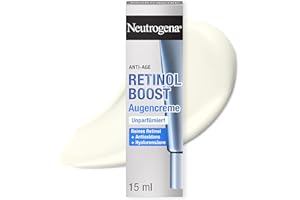 ‎NEUTROGENA Neutrogena Retinol Boost Augencreme 15 ml, unparfümierte Anti-Aging Augenpflege mit Retinol, Hyaluronsäure und Antioxidans gegen Falten, Augenringe und Schwellungen