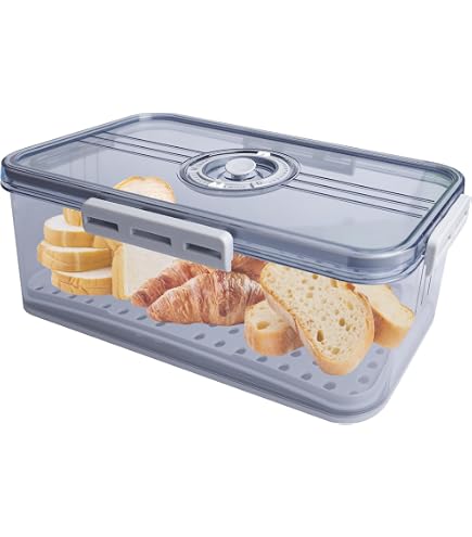 Brotkasten Mit Zeiterfassung – Luftdichte Brotbox Stapelbar, 32,5x17,5x11 Cm, Frischhaltebox Mit Timer