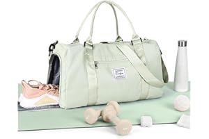HYC00 Borsone da Viaggio,Borsone Palestra Sportiva con tasca bagnata,Borsa Sportiva con Scomparto Scarpe,Grande Capacità Borsa da Viaggio Duffel per Viaggi,Sport Gym Duffel per uomo e donna,Menta Verde