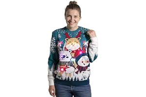OFF THE RACK Sweter Kobiety Unisex damski sweter LED Light Up Ugly Christmas sweter zabawny świąteczny sweter